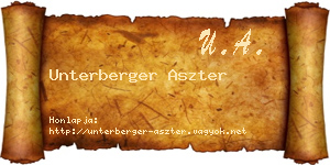 Unterberger Aszter névjegykártya